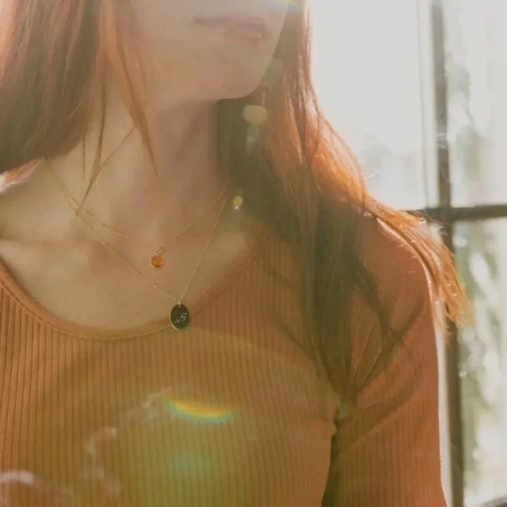 Leo Minimalist Zodiac Charm Oval Disc Necklace